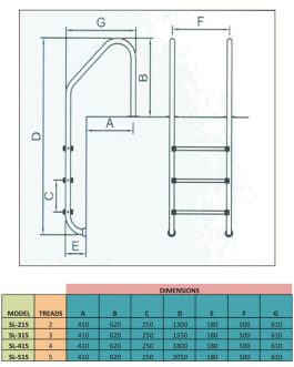 3 Step Swimming pool ladder Classic