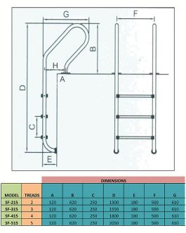 <h1>2 Step Swimming pool ladder Modern<h1/>